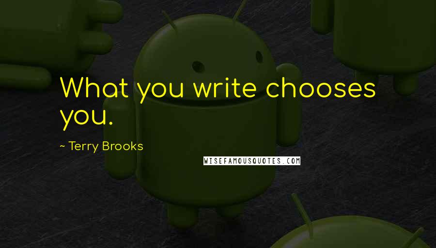Terry Brooks Quotes: What you write chooses you.