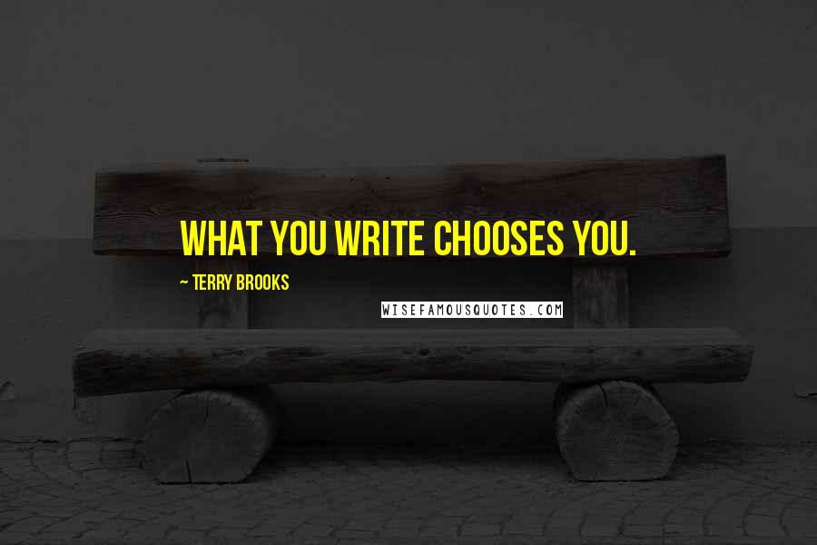 Terry Brooks Quotes: What you write chooses you.