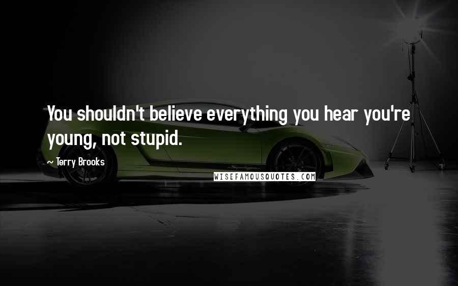 Terry Brooks Quotes: You shouldn't believe everything you hear you're young, not stupid.