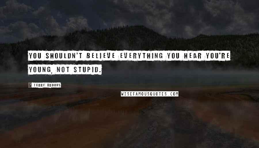 Terry Brooks Quotes: You shouldn't believe everything you hear you're young, not stupid.