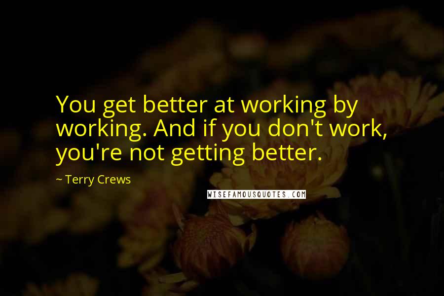 Terry Crews Quotes: You get better at working by working. And if you don't work, you're not getting better.