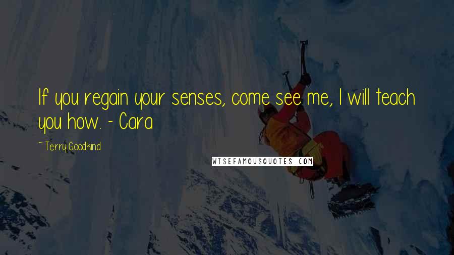 Terry Goodkind Quotes: If you regain your senses, come see me, I will teach you how. - Cara