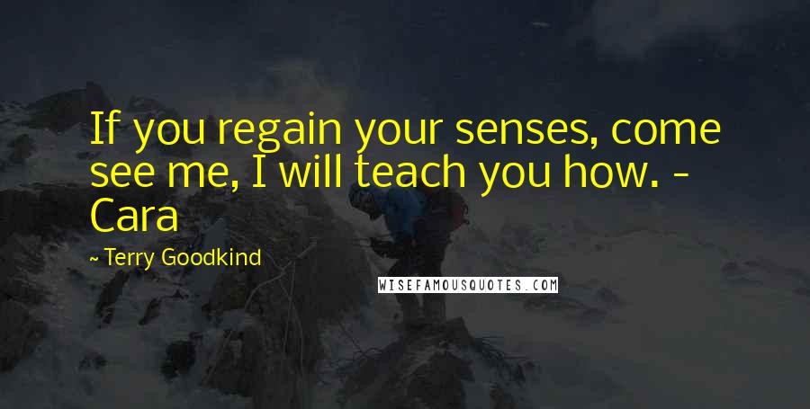 Terry Goodkind Quotes: If you regain your senses, come see me, I will teach you how. - Cara