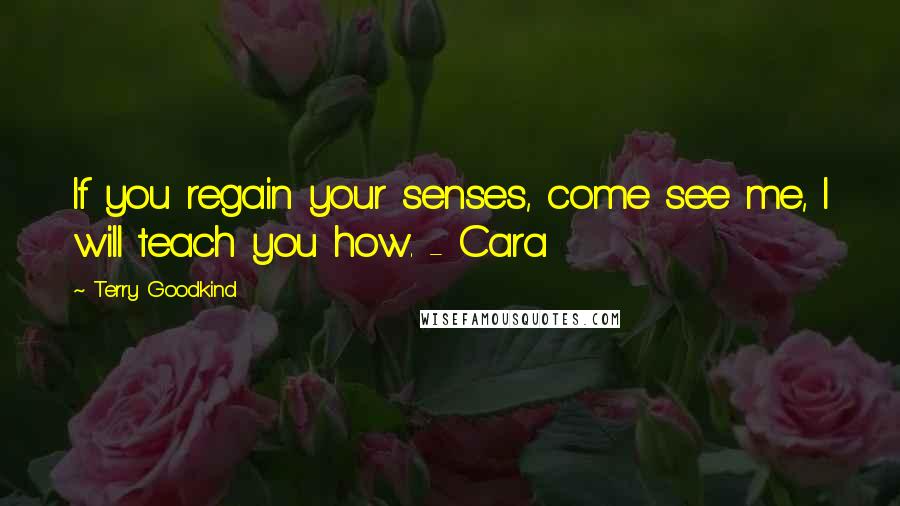 Terry Goodkind Quotes: If you regain your senses, come see me, I will teach you how. - Cara