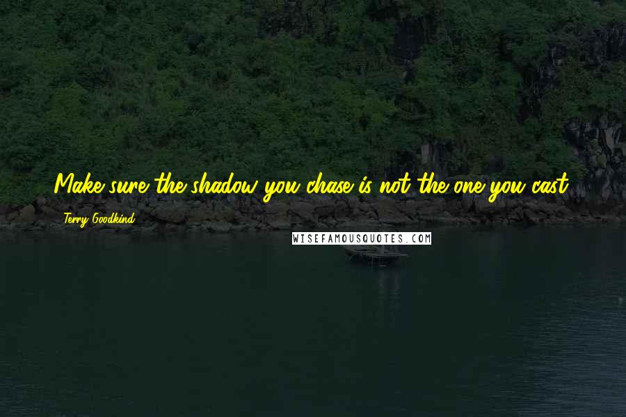 Terry Goodkind Quotes: Make sure the shadow you chase is not the one you cast.