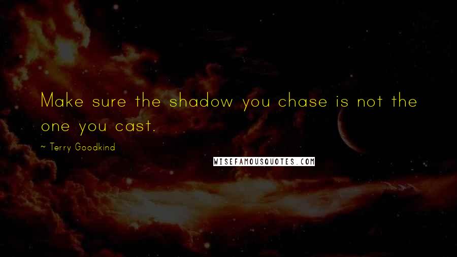 Terry Goodkind Quotes: Make sure the shadow you chase is not the one you cast.