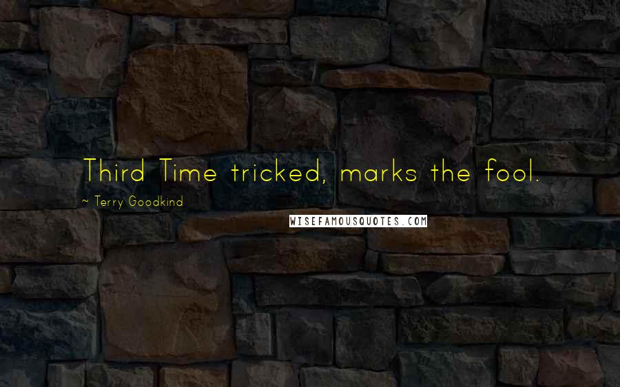 Terry Goodkind Quotes: Third Time tricked, marks the fool.