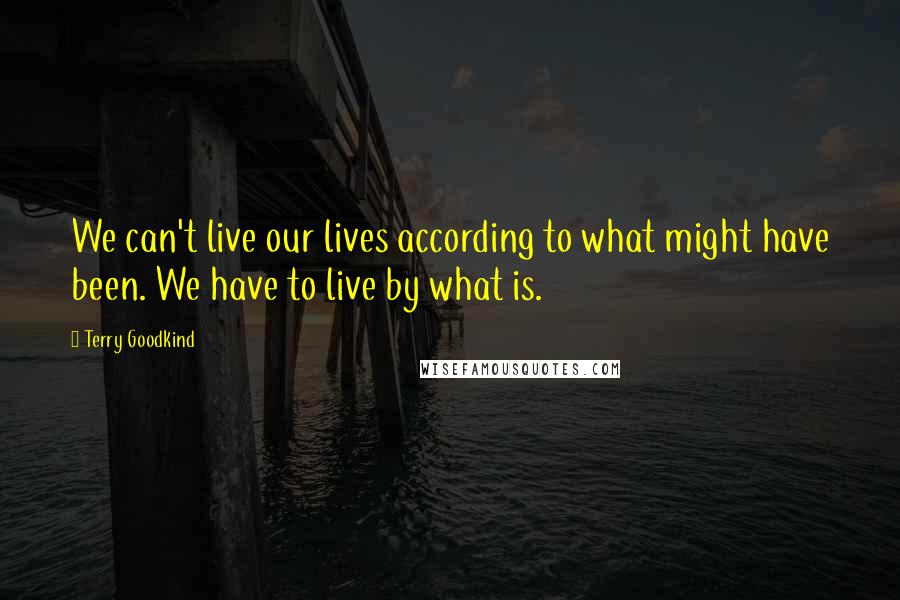 Terry Goodkind Quotes: We can't live our lives according to what might have been. We have to live by what is.