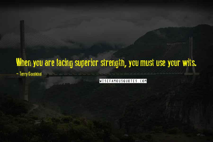 Terry Goodkind Quotes: When you are facing superior strength, you must use your wits.