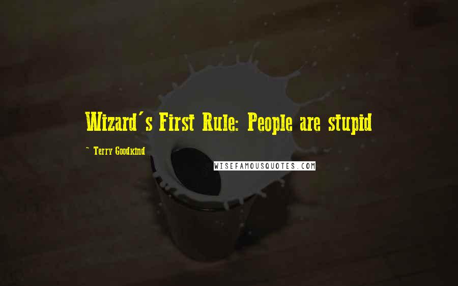 Terry Goodkind Quotes: Wizard's First Rule: People are stupid