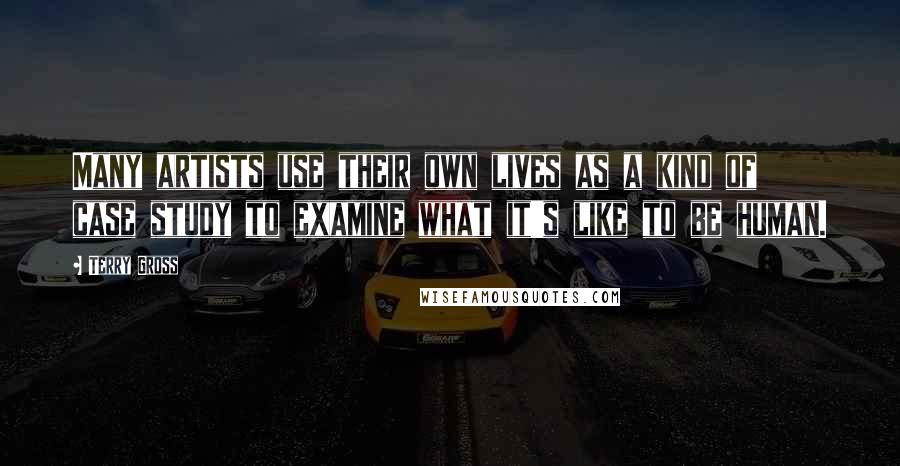 Terry Gross Quotes: Many artists use their own lives as a kind of case study to examine what it's like to be human.