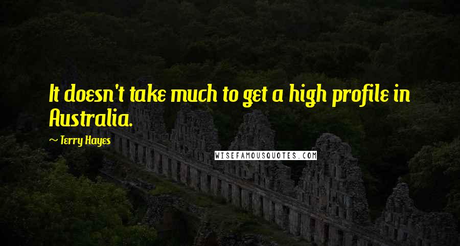 Terry Hayes Quotes: It doesn't take much to get a high profile in Australia.