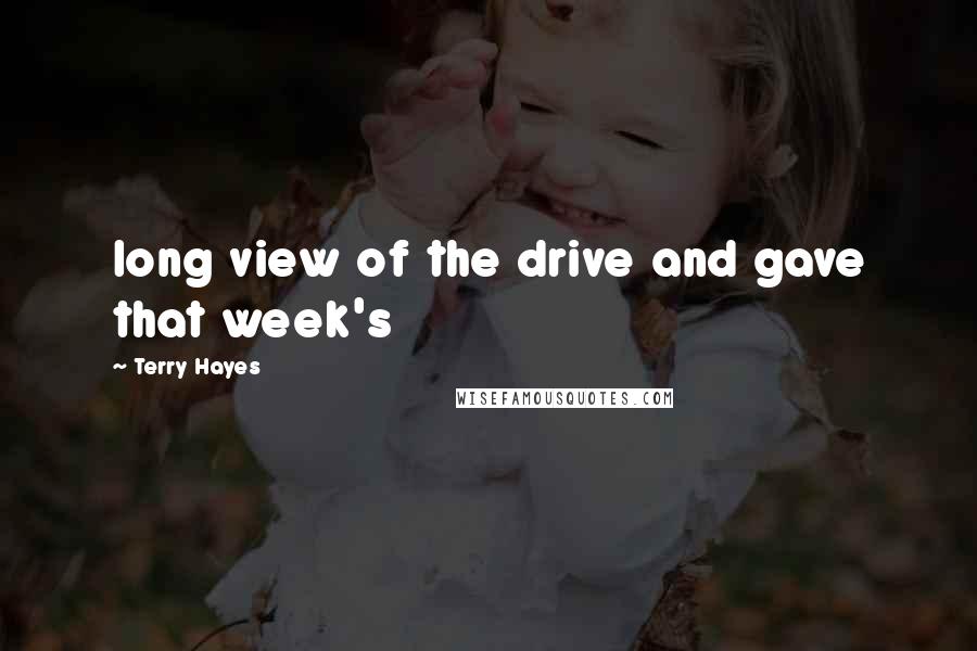Terry Hayes Quotes: long view of the drive and gave that week's