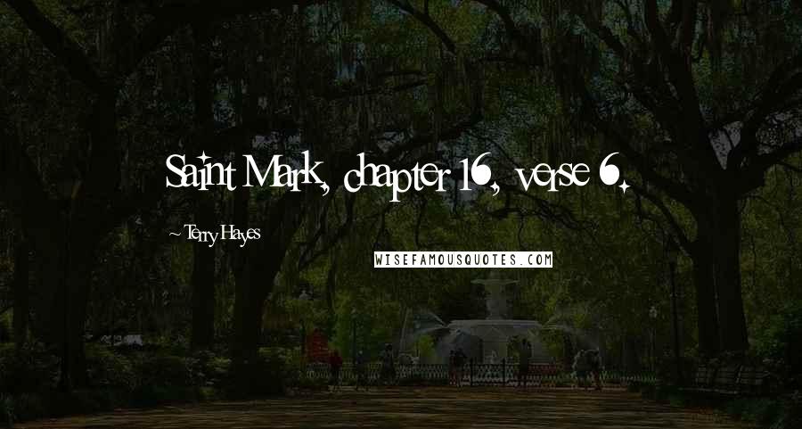 Terry Hayes Quotes: Saint Mark, chapter 16, verse 6.