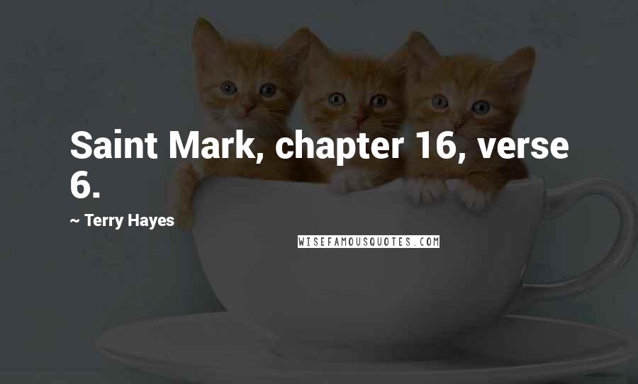 Terry Hayes Quotes: Saint Mark, chapter 16, verse 6.
