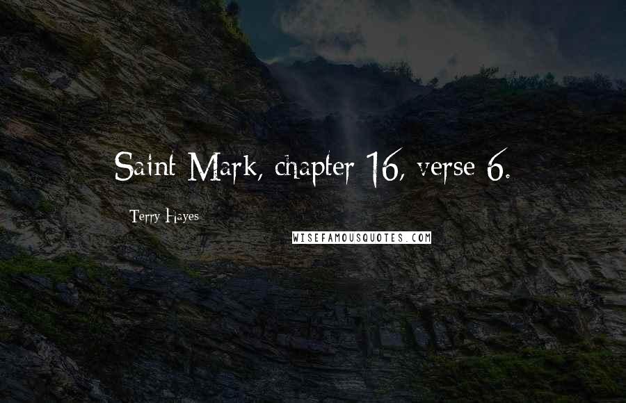 Terry Hayes Quotes: Saint Mark, chapter 16, verse 6.