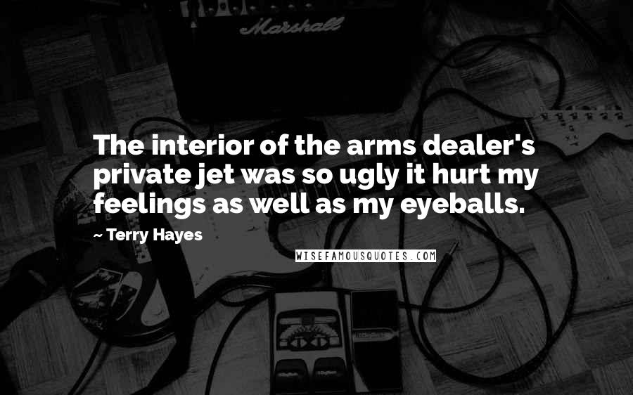 Terry Hayes Quotes: The interior of the arms dealer's private jet was so ugly it hurt my feelings as well as my eyeballs.