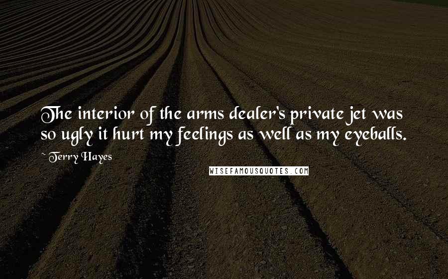 Terry Hayes Quotes: The interior of the arms dealer's private jet was so ugly it hurt my feelings as well as my eyeballs.