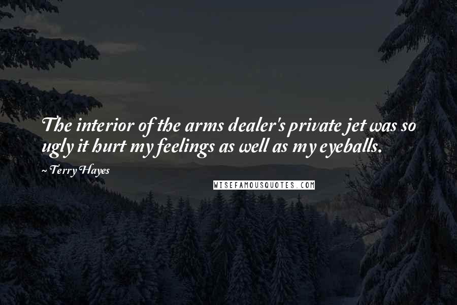 Terry Hayes Quotes: The interior of the arms dealer's private jet was so ugly it hurt my feelings as well as my eyeballs.