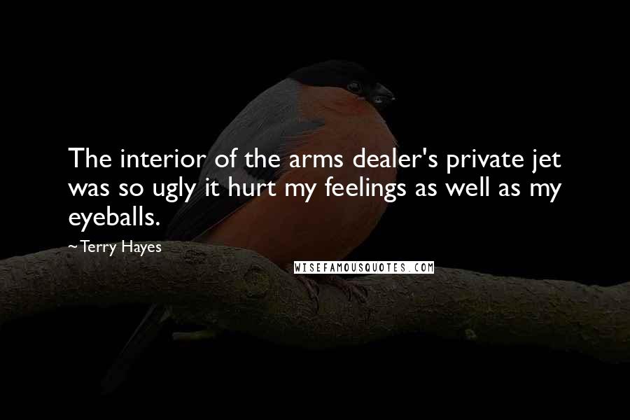 Terry Hayes Quotes: The interior of the arms dealer's private jet was so ugly it hurt my feelings as well as my eyeballs.