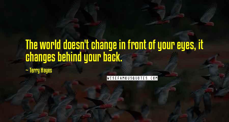 Terry Hayes Quotes: The world doesn't change in front of your eyes, it changes behind your back.