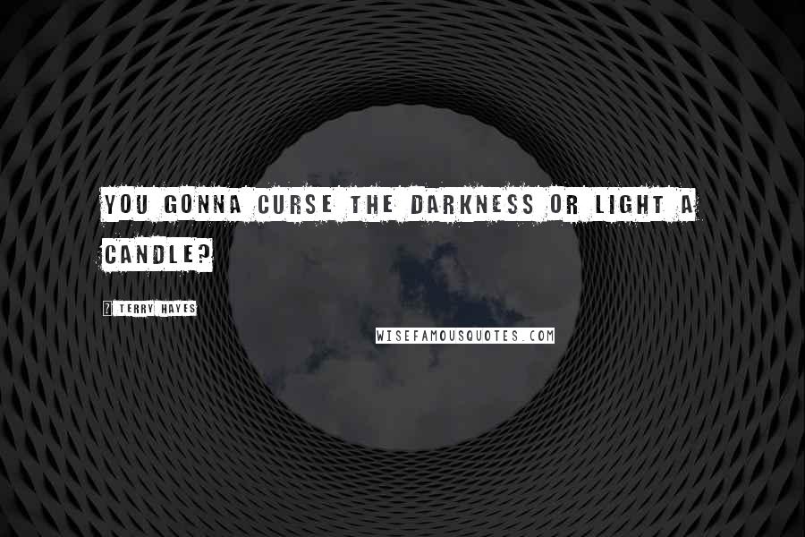 Terry Hayes Quotes: You gonna curse the darkness or light a candle?