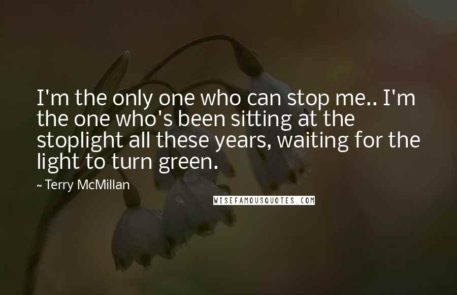 Terry McMillan Quotes: I'm the only one who can stop me.. I'm the one who's been sitting at the stoplight all these years, waiting for the light to turn green.