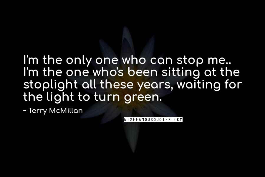 Terry McMillan Quotes: I'm the only one who can stop me.. I'm the one who's been sitting at the stoplight all these years, waiting for the light to turn green.