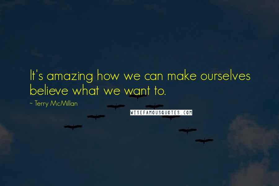Terry McMillan Quotes: It's amazing how we can make ourselves believe what we want to.