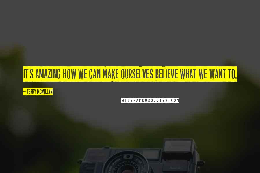 Terry McMillan Quotes: It's amazing how we can make ourselves believe what we want to.