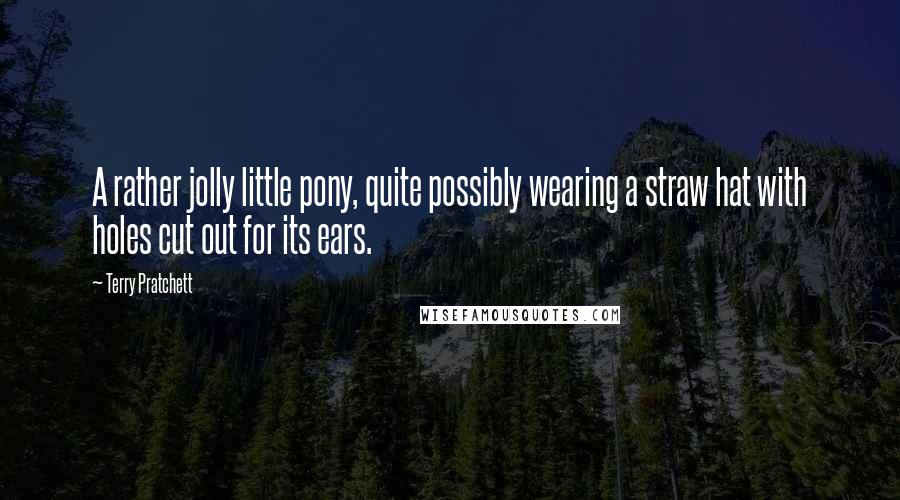Terry Pratchett Quotes: A rather jolly little pony, quite possibly wearing a straw hat with holes cut out for its ears.