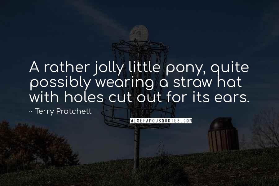 Terry Pratchett Quotes: A rather jolly little pony, quite possibly wearing a straw hat with holes cut out for its ears.