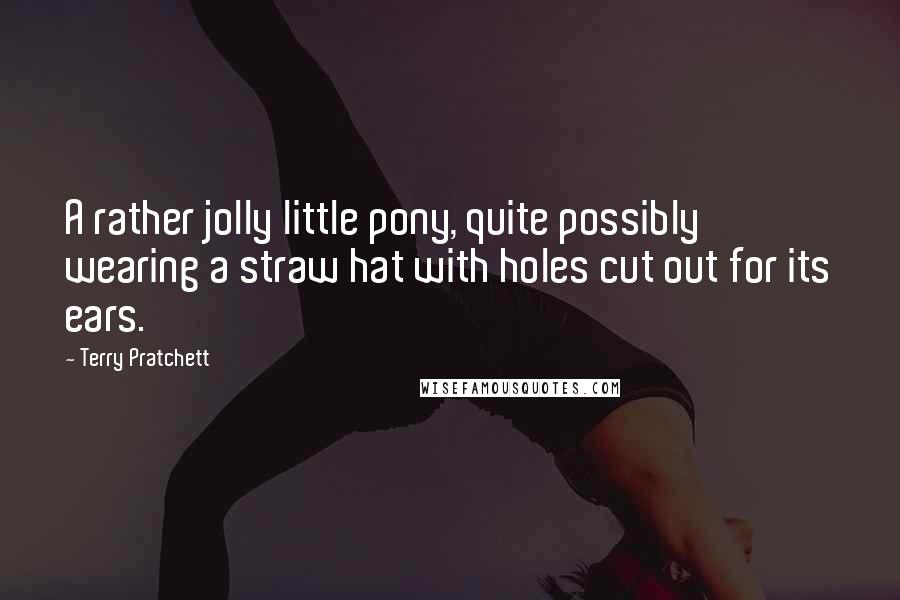 Terry Pratchett Quotes: A rather jolly little pony, quite possibly wearing a straw hat with holes cut out for its ears.