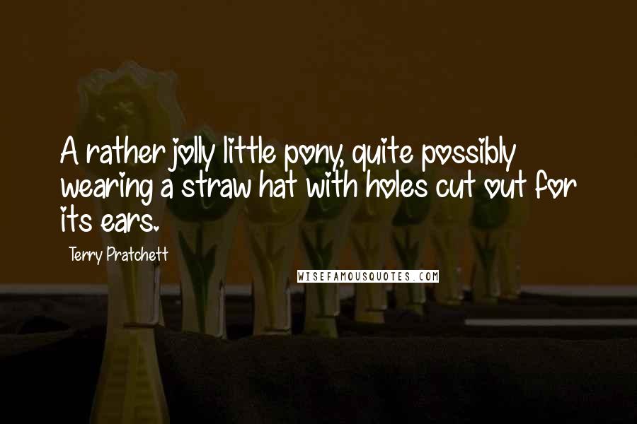 Terry Pratchett Quotes: A rather jolly little pony, quite possibly wearing a straw hat with holes cut out for its ears.