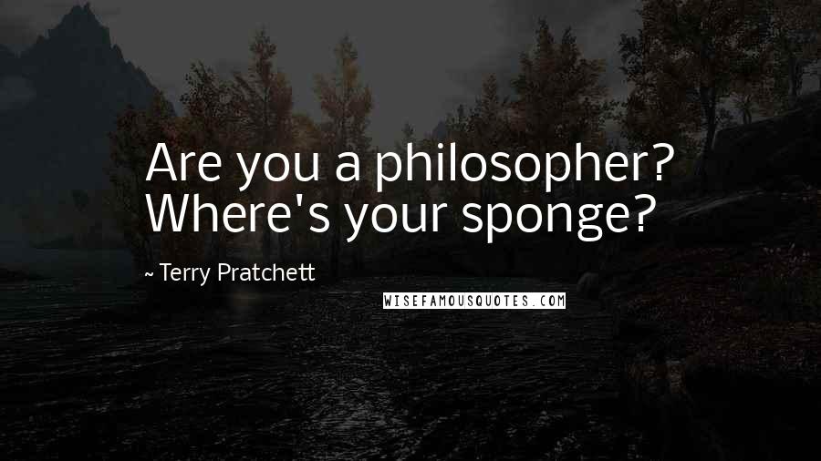 Terry Pratchett Quotes: Are you a philosopher? Where's your sponge?