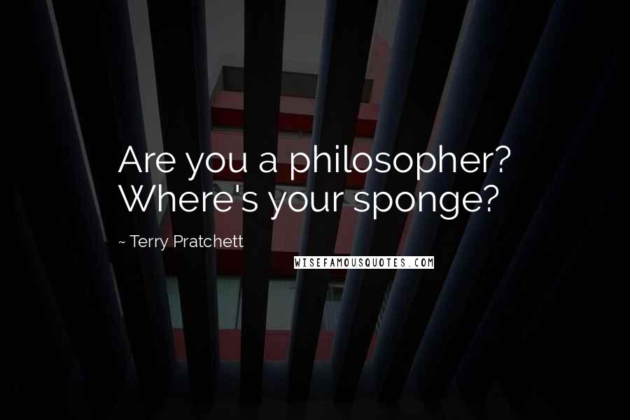 Terry Pratchett Quotes: Are you a philosopher? Where's your sponge?