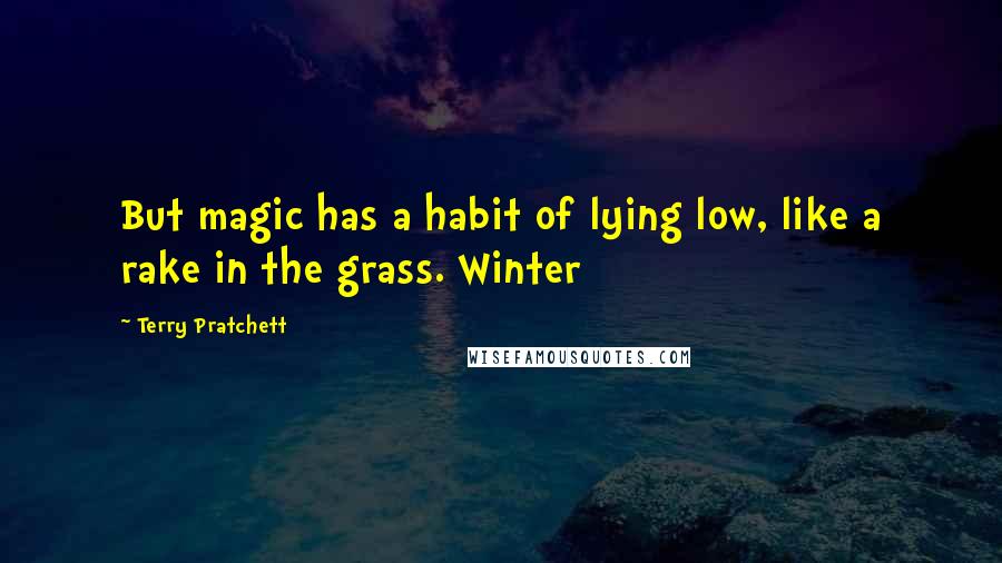 Terry Pratchett Quotes: But magic has a habit of lying low, like a rake in the grass. Winter