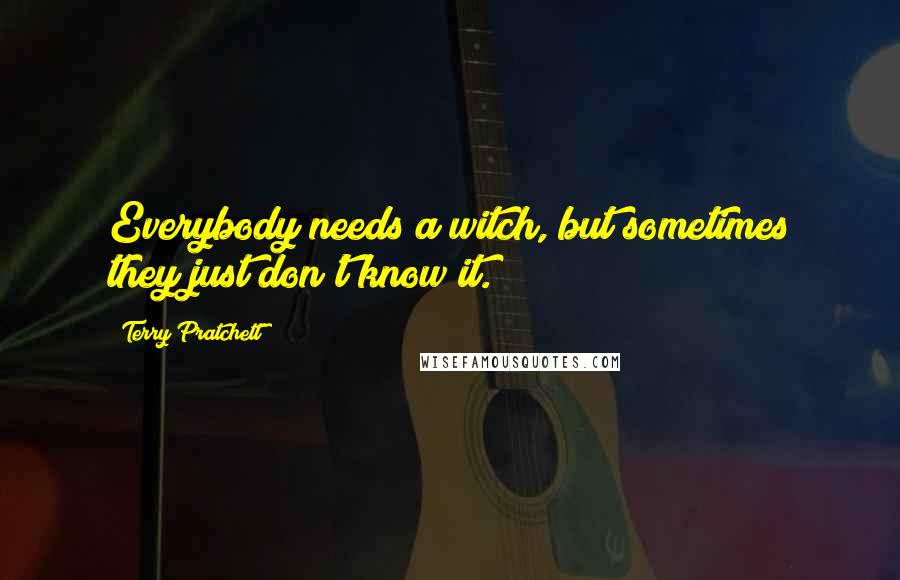 Terry Pratchett Quotes: Everybody needs a witch, but sometimes they just don't know it.