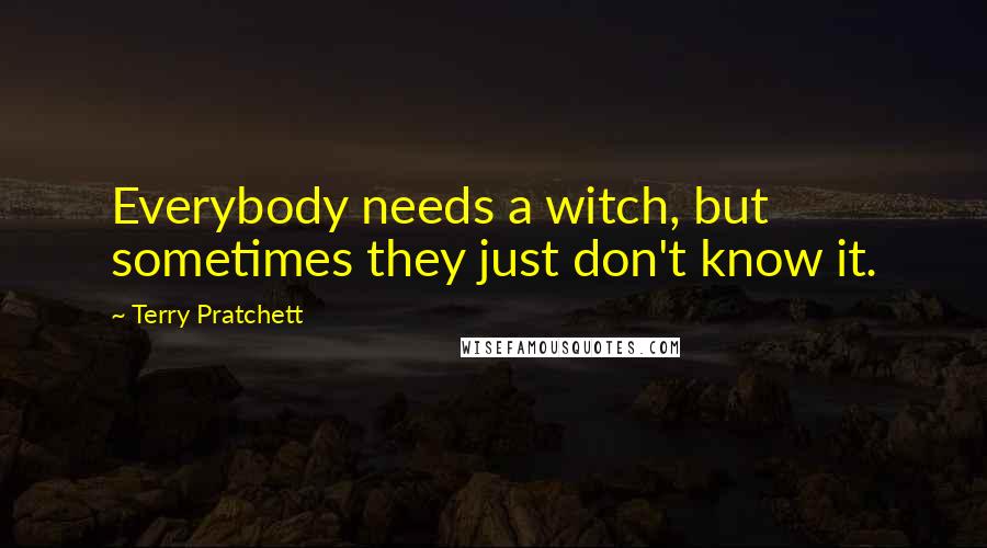 Terry Pratchett Quotes: Everybody needs a witch, but sometimes they just don't know it.