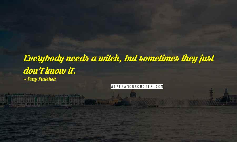 Terry Pratchett Quotes: Everybody needs a witch, but sometimes they just don't know it.