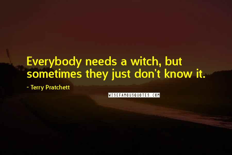 Terry Pratchett Quotes: Everybody needs a witch, but sometimes they just don't know it.