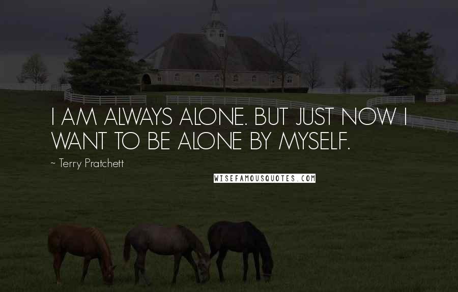Terry Pratchett Quotes: I AM ALWAYS ALONE. BUT JUST NOW I WANT TO BE ALONE BY MYSELF.