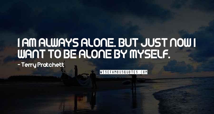 Terry Pratchett Quotes: I AM ALWAYS ALONE. BUT JUST NOW I WANT TO BE ALONE BY MYSELF.