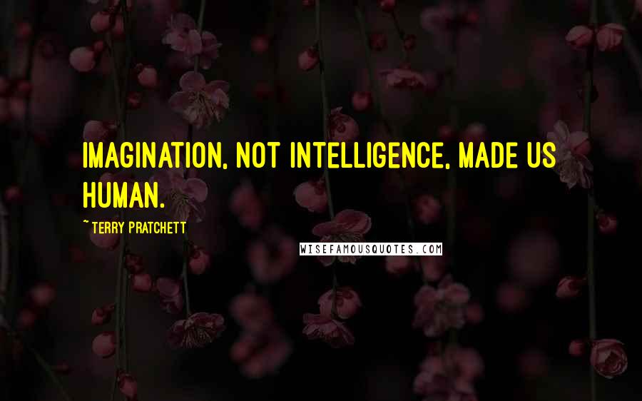 Terry Pratchett Quotes: Imagination, not intelligence, made us human.