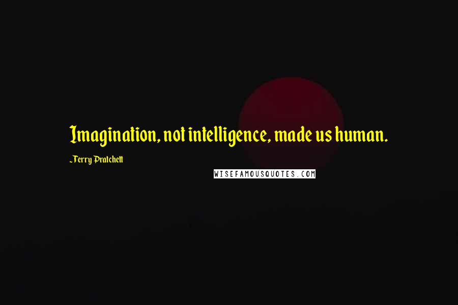 Terry Pratchett Quotes: Imagination, not intelligence, made us human.