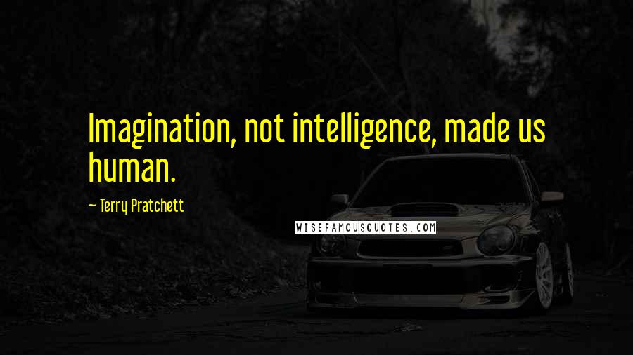 Terry Pratchett Quotes: Imagination, not intelligence, made us human.