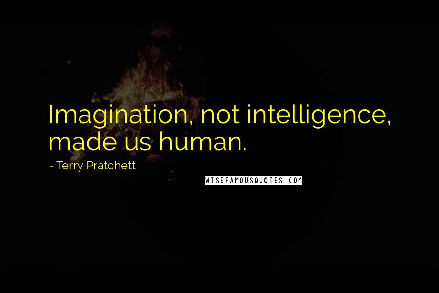 Terry Pratchett Quotes: Imagination, not intelligence, made us human.