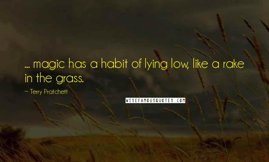 Terry Pratchett Quotes: ... magic has a habit of lying low, like a rake in the grass.