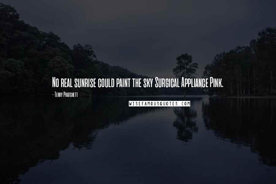 Terry Pratchett Quotes: No real sunrise could paint the sky Surgical Appliance Pink.