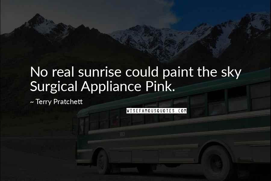 Terry Pratchett Quotes: No real sunrise could paint the sky Surgical Appliance Pink.